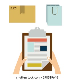 Shopping online design over white background, vector illustration
