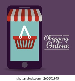 Shopping online design, vector illustration