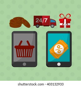 Shopping online design, vector illustration