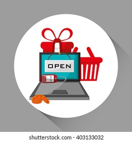 Shopping online design, vector illustration