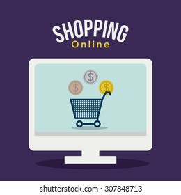 Shopping online digital design, vector illustration eps 10