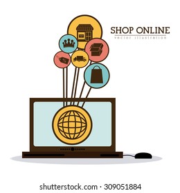 Shopping Online digital design, vector illustration eps 10