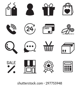 Shopping online e-commerce icons vector illustration set