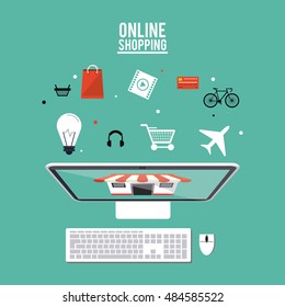  Shopping online ecommerce and media design