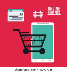  Shopping online ecommerce and media design