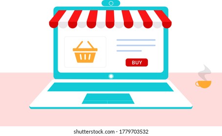 Online-Design-Konzept für Shopping-Online-Wohnung