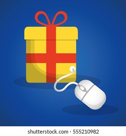 shopping online gift internet vector illustration eps 10