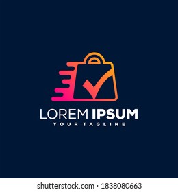 shopping online gradient logo design