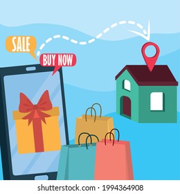 shopping online from home concept