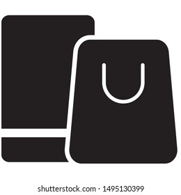 Shopping online icon black vector