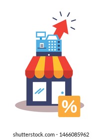 Shopping online icon design, ecommerce media market internet technology and retail theme Vector illustration