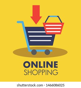 Shopping online icon design, ecommerce media market internet technology and retail theme Vector illustration