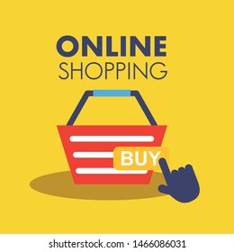 Shopping online icon design, ecommerce media market internet technology and retail theme Vector illustration