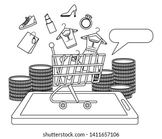 Shopping online icon design vector illustration