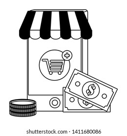 Shopping online icon design vector illustration