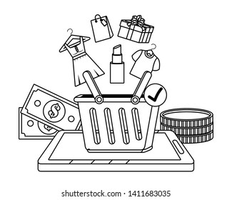 Shopping online icon design vector illustration