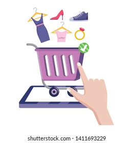Shopping online icon design vector illustration
