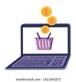 Shopping online icon design vector illustration