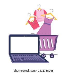 Shopping online icon design vector illustration