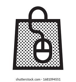 Shopping Online. Icon Filled with Dots.