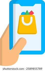 Shopping Online Icon Flat Vector Illustration