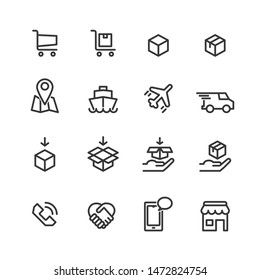 shopping online icon line vector