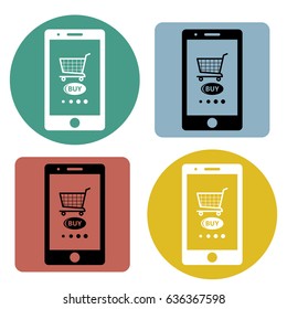Shopping online icon set. Vector illustration
