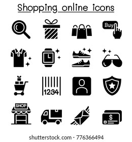 Shopping online icon set vector illustration graphic design