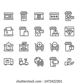 Shopping online icon set.Vector illustration