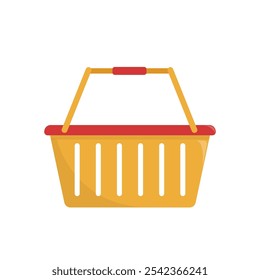 Shopping online icon symbol yellow red color. 