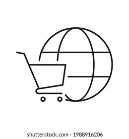 Shopping online icon trendy design, color editable. Vector illustration