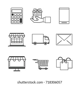 Shopping online icons