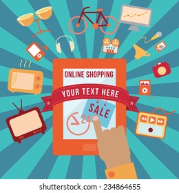 Shopping online infographics, vector format