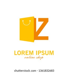 Shopping Online Initial Z. Initial letter Z logo vector design template. Initial Z minimalist logo template vector.