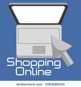 shopping online with laptop computer