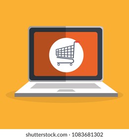 shopping online with laptop computer