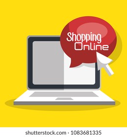 shopping online with laptop computer
