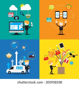 Shopping online and logistic  , vector