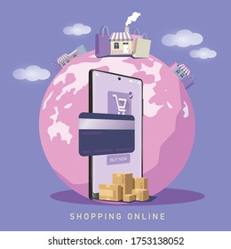 Comprar Vector de aplicaciones móviles en línea. Marketing conceptual y marketing digital