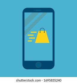 compra en línea , concepto móvil , vector , ilustración.