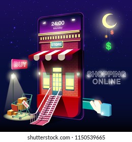 Shopping Online Mobile Phone Night 