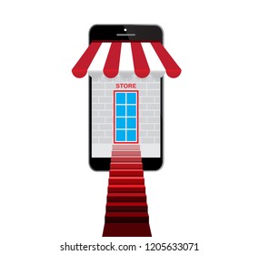 Shopping Online Mobile Phone VECTOR