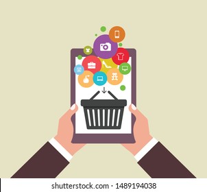 Shopping Online Mobile Phone VECTOR