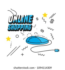 shopping online with mouse computer