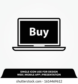 Shopping Online On Laptop icon