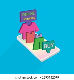 Shopping Online on Mobile Application or Website, Business and Digital marketing concept, E-Commerce Phone Internet banner templates, Vector illustration design,