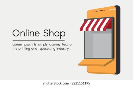 Compras en línea en ilustraciones de aplicaciones móviles, promoción de marketing digital, Mobile Applications Concepts Digital Marketing