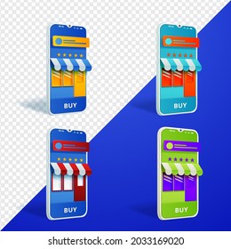 Shopping Online on Mobile phone Application Concept 