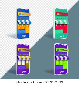 Shopping Online on Mobile phone Application Concept 