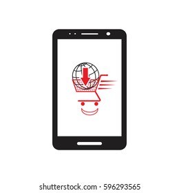 Shopping online on a mobile phone 